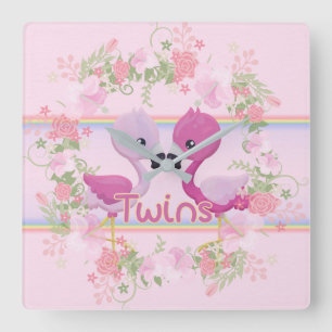 Relógio Quadrado O flamingo junta o tempo