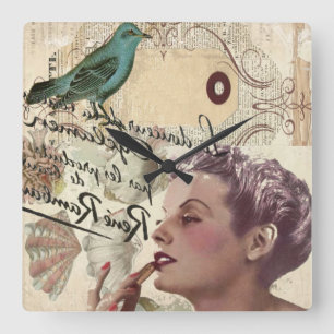 Relógio Quadrado o francês scripts o fashionista feminino de Paris