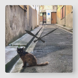 Relógio Quadrado O gato francês