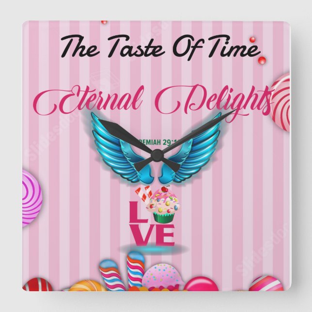 Relógio Quadrado O "Gosto Do Tempo" (Frente)
