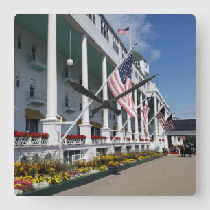Relógio Quadrado O Grand Hotel em Mackinac Island, Michigan