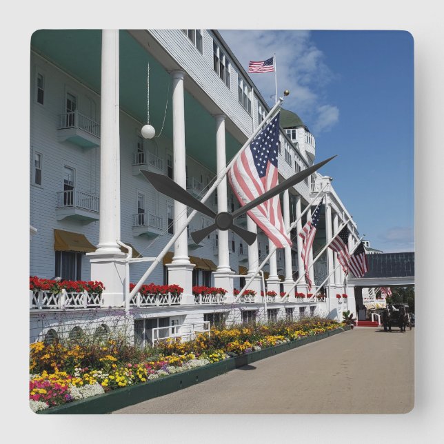Relógio Quadrado O Grand Hotel em Mackinac Island, Michigan (Frente)