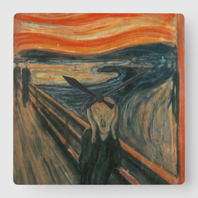 Relógio Quadrado O Gritar - Edvard Munch (Frente)