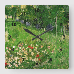 Relógio Quadrado O Jardim de Daubigny. Vincent van Gogh. lindo