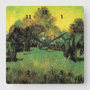 Relógio Quadrado O Jardim do Poeta por Vincent van Gogh.