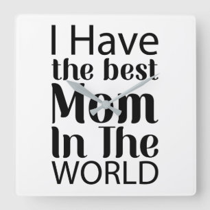 Relógio Quadrado O melhor roteiro preto e branco da mamãe