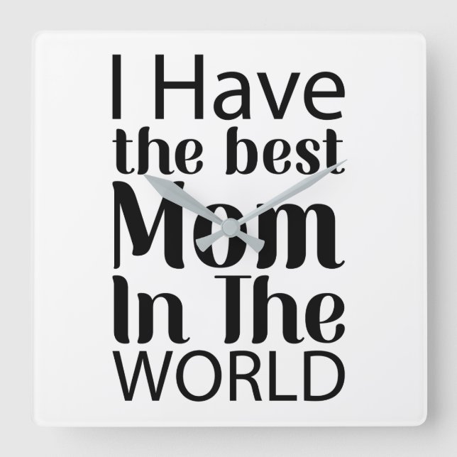 Relógio Quadrado O melhor roteiro preto e branco da mamãe (Frente)