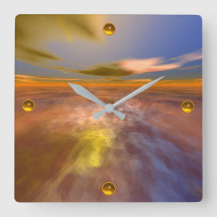 Relógio Quadrado O MUNDO de HYPERION, CÉU ESTRANGEIRO do SEASCAPE,