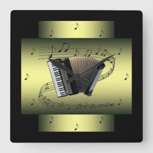 Relógio Quadrado O ~ musical do redemoinho de Accordion~ nota o ~ *