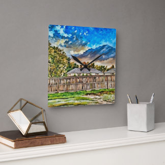 Relógio Quadrado O outono está chegando Wall Clock