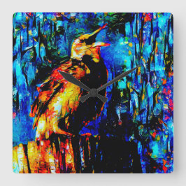 Relógio Quadrado O pássaro Solitário 2