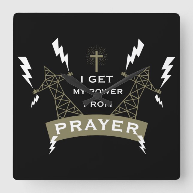 Relógio Quadrado O Poder Da Oração (Frente)