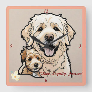 Relógio Quadrado "O poder dos animais de estimação"