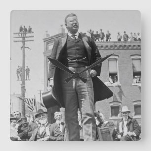 Relógio Quadrado O presidente Teddy Roosevelt dá o discurso 1905
