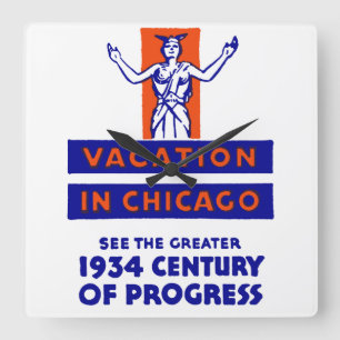 Relógio Quadrado O Progresso do Século de Chicago de 1934