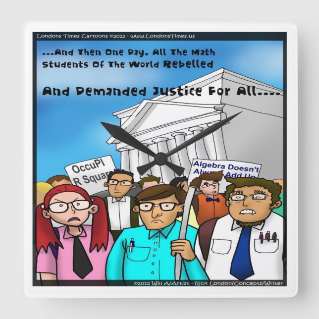 Relógio Quadrado O pulso de disparo de parede engraçado da grande (Frente)