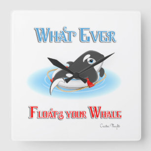 Relógio Quadrado O que flutuar na sua baleia