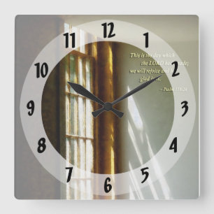 Relógio Quadrado O salmo 118 24 isto é o dia que o hath m do SENHO