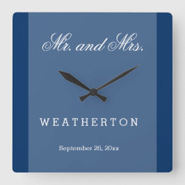 Relógio Quadrado O Sr. do estilo e a Sra. simples Casamento Nome e