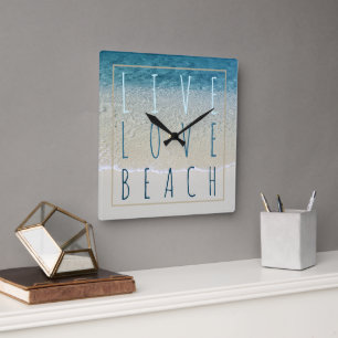 Relógio Quadrado O surf inspirador do oceano do azul de turquesa