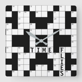 Relógio Quadrado O tempo voa através do Quebra-cabeça