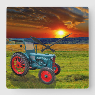 Relógio Quadrado O tractor clássico Hanomag R22