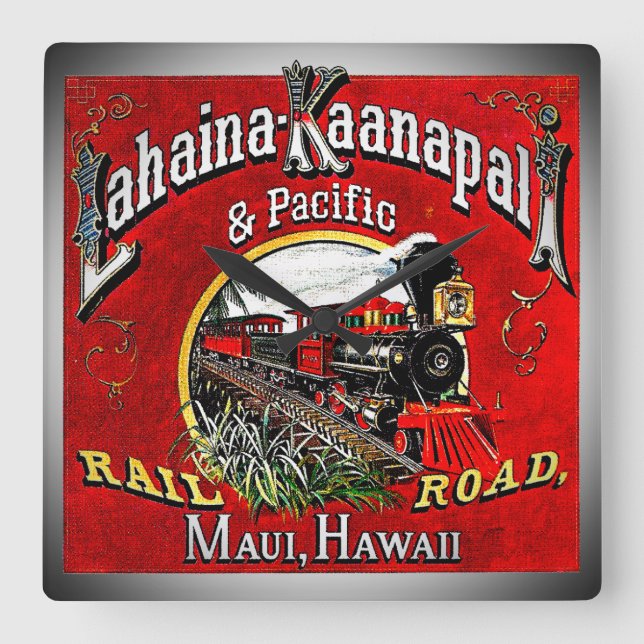 Relógio Quadrado O trem do cana-de-açúcar com locomotivas de (Frente)