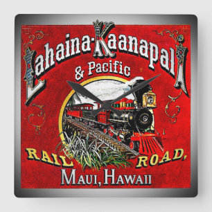 Relógio Quadrado O trem do cana-de-açúcar com locomotivas de