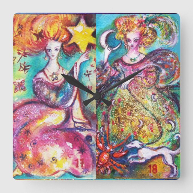 RELÓGIO QUADRADO OBJETIVOS DAS SOMBRAS PERDIDAS/DA LUA E DA ESTRELA (Frente)