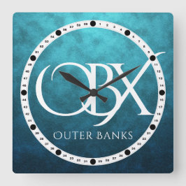 Relógio Quadrado OBX Outer Banks NC em Blue Water Background Beach