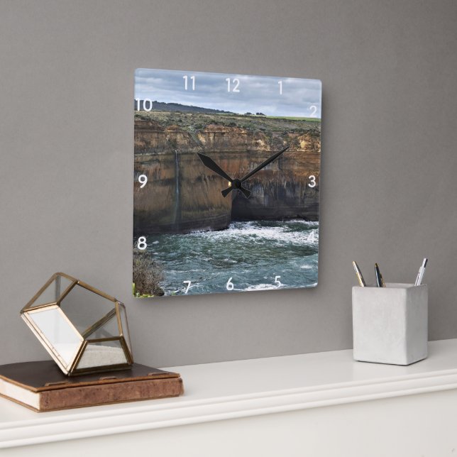 Relógio Quadrado Ocean Carved Wonders (Escritório)