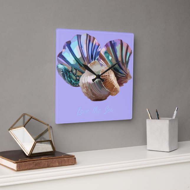 Relógio Quadrado Oceano Gems (Escritório)