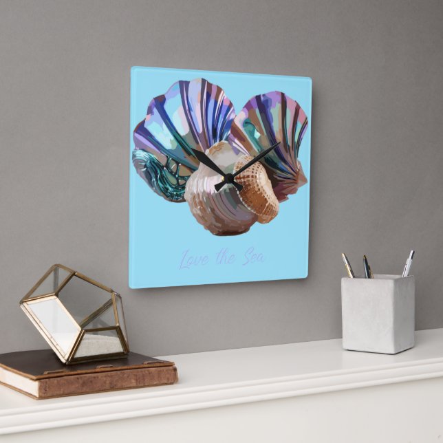 Relógio Quadrado Oceano Gems (Escritório)