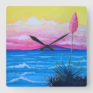 Relógio Quadrado Oceano Sunset