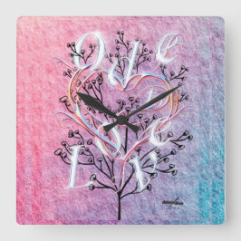 Relógio Quadrado Ode to Love Square Wall Clock