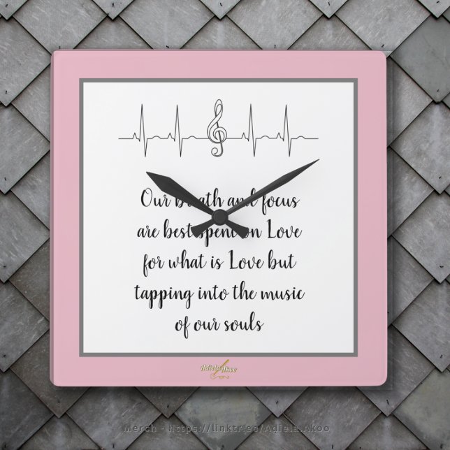 Relógio Quadrado Ode to Love Wall Clock da Poeta Adiela Akoo (Love Quote Wall Clock by Poet AdielaAkoo. LOVE it? GET it! Browse my store for more gr8t gifts ideas)
