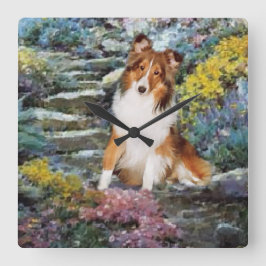Relógio Quadrado Ofertas de arte Shetland Sheepdog