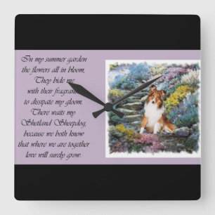 Relógio Quadrado Ofertas de arte Shetland Sheepdog