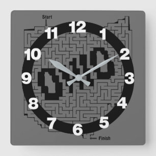 Relógio Quadrado Ohio Maze Quebra-cabeça