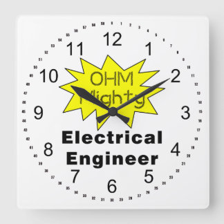 Relógio Quadrado Ohm poderoso Engenheiro elétrico