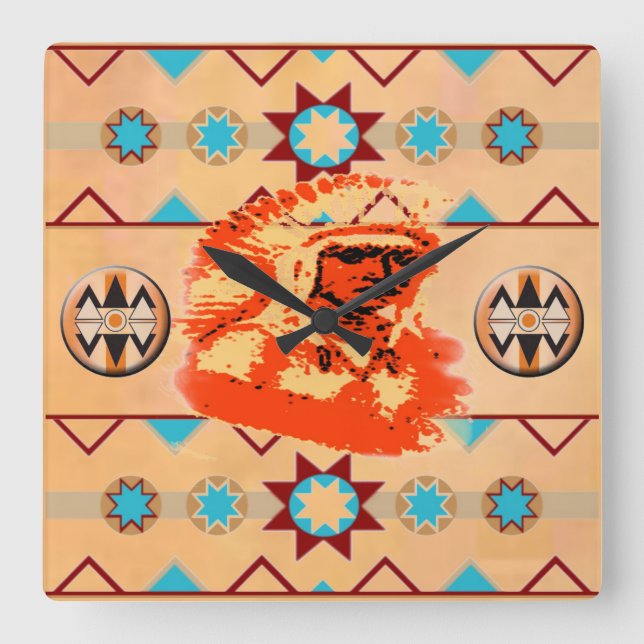 Relógio Quadrado Ojibwa Wall Clock (Frente)