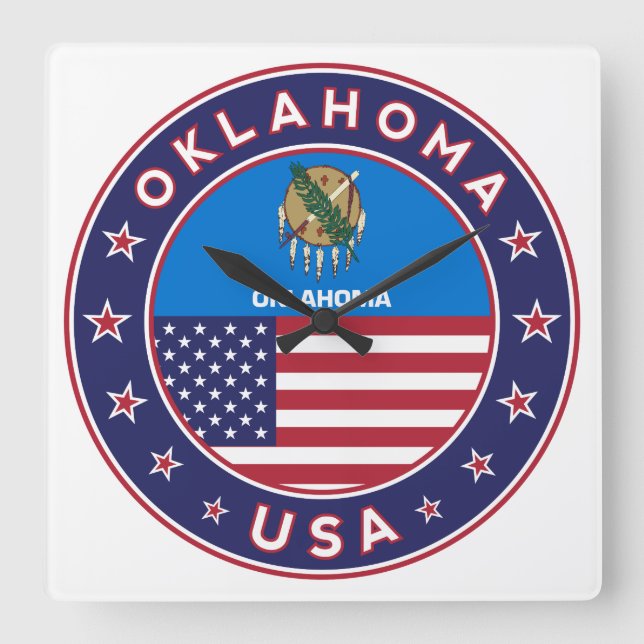 Relógio Quadrado Oklahoma (Frente)