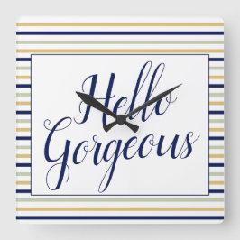 Relógio Quadrado Olá Linda Sala de Parede Lixada