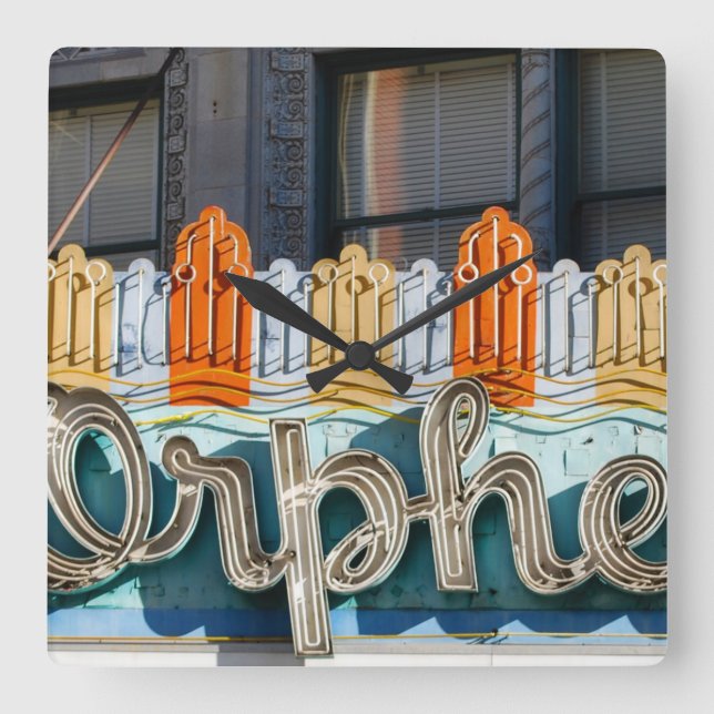 Relógio Quadrado Old Movie Marquee Wall Clock (Frente)