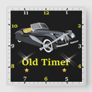 Relógio Quadrado Old Timer Jaguar Wall Clock