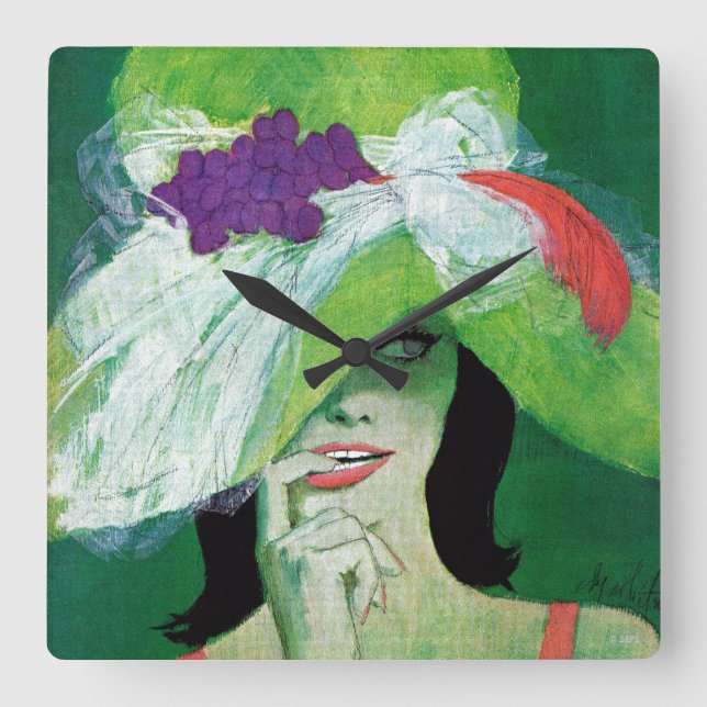 Relógio Quadrado Olhando para o outro lado (Frente)