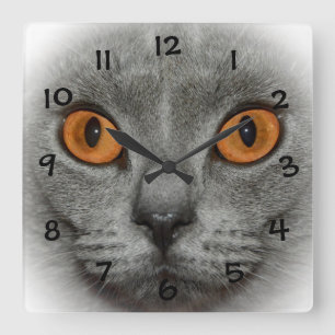Relógio Quadrado Olhos de gato