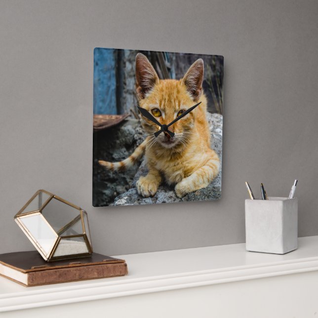 Relógio Quadrado Olhos de ouro (Escritório)