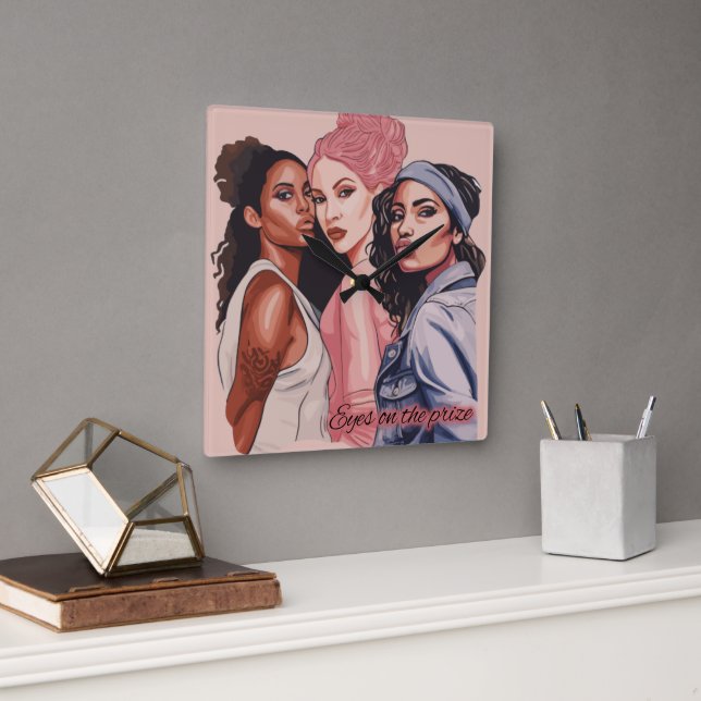 Relógio Quadrado Olhos no Prêmio (Escritório)