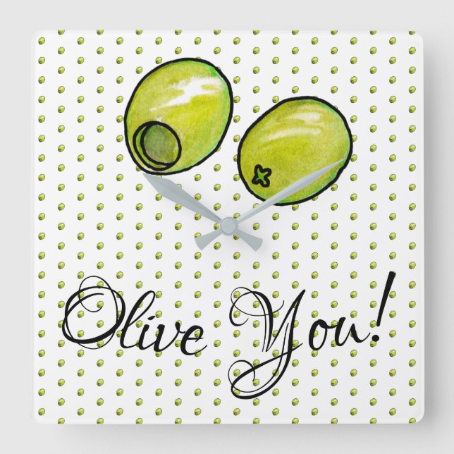 Relógio Quadrado Olive (Frente)